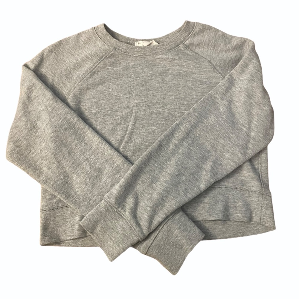 cropped gray crewneck